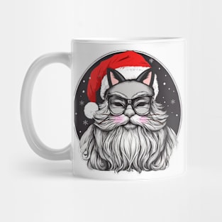 Santa Claus with cat ears and cat whiskers, Christmas festival Mug